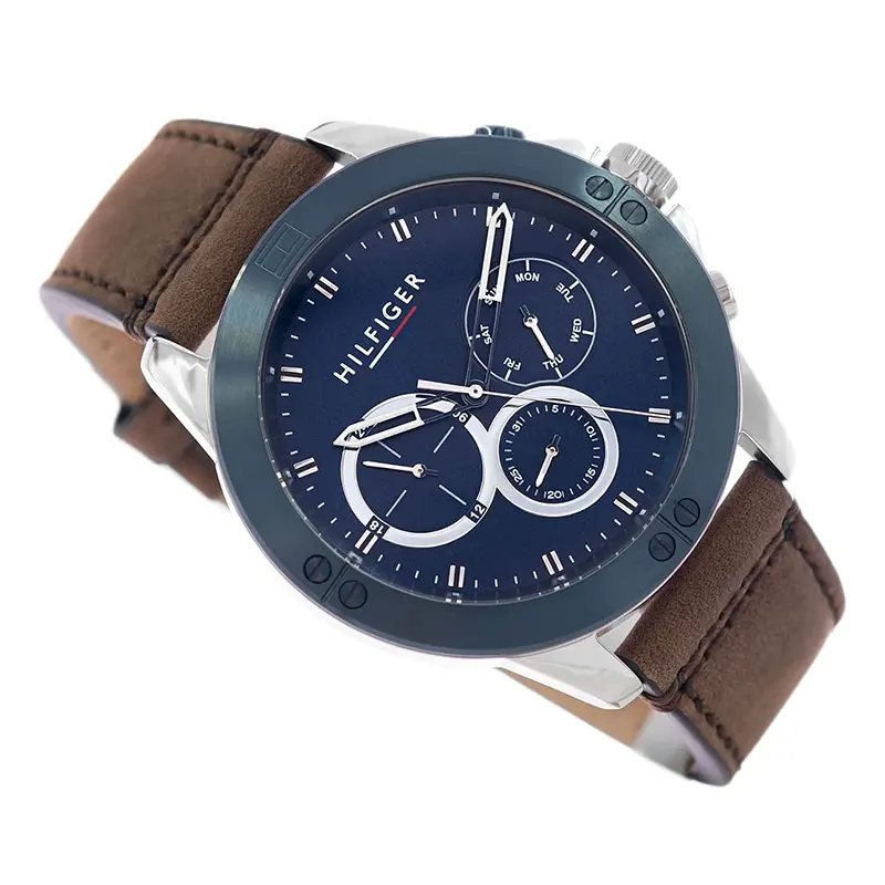 Tommy Hilfiger Harley Blue Dial Leather Men's Watch Watch- 1791895